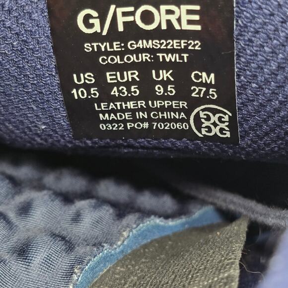 G/Fore G4 Debossed Gallivanter Golf Shoes Mens 10.5 Blue Leather Skull Sneakers